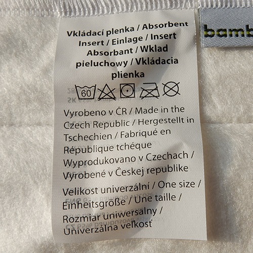 Vkladacia plienka Bamboolik pokyny k praniu