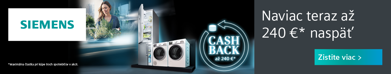 Cashback Siemens na práčky a sušičky