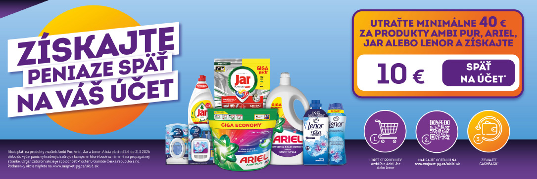 Cashback Ambi Pur, Ariel, Jar a Lenor