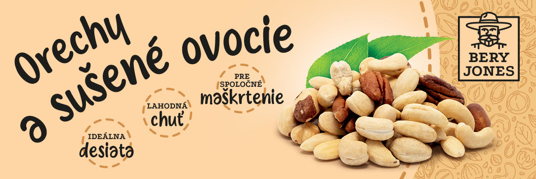 Bery Jones orechy a oriešky, sušené ovocie a semienka