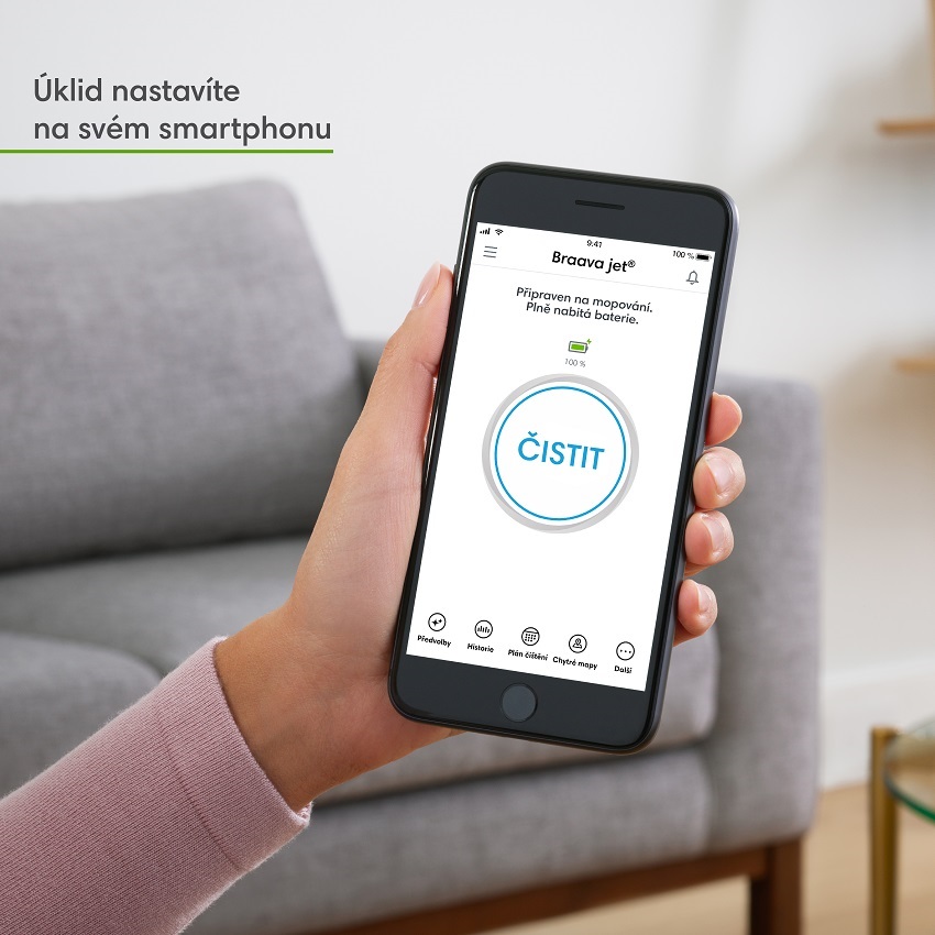 Mobilná aplikácia iAdapt pre ovládanie Braava Jet m6