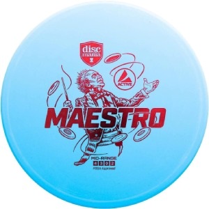 Profesionálny discgolf frisbee disk modrý s červeným obrázkom