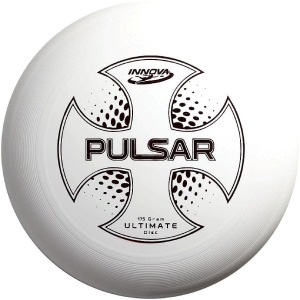 Ultimate frisbee disk biely s čiernym obrázkom