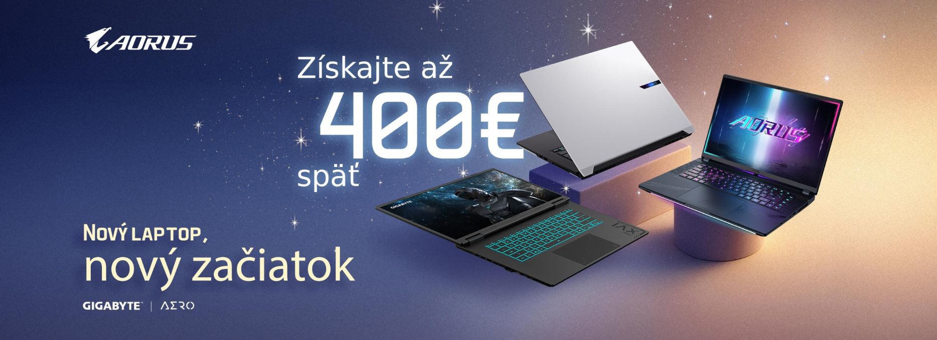 GIGABYTE cashback notebooky