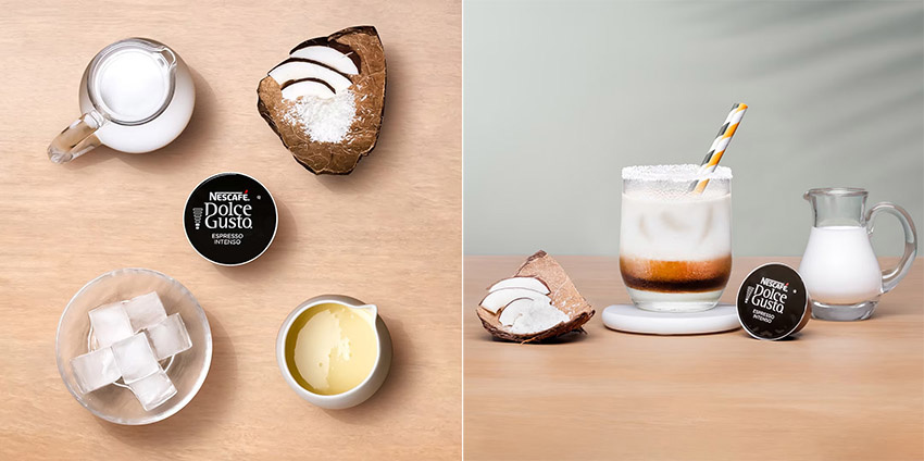 Ľadové kokosové espresso