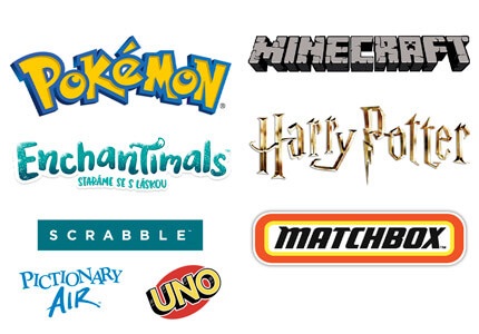 Mattel Enchantimals, Minecraft, Matchbox a ďalšie značky