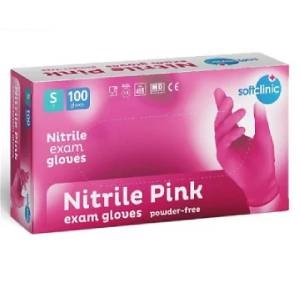 Nitrilové jednorazové rukavice ružové