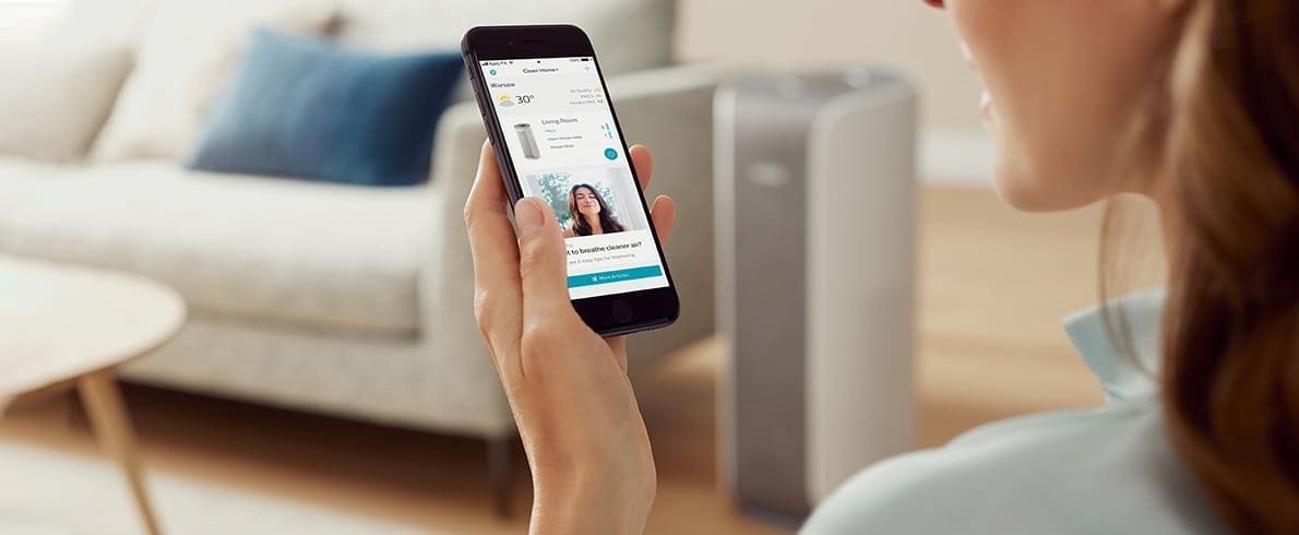 Ovládanie pomocou aplikácie Čistička vzduchu Philips Dual Scan AC3858/50