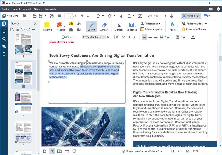 ABBYY FineReader; PDF;editace; OCR;