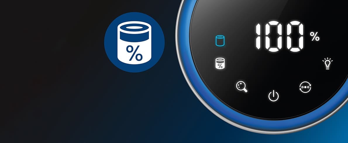 Jednoduchá kontrola aktuálneho stavu filtra Čistička vzduchu Philips Dual Scan AC3858/50