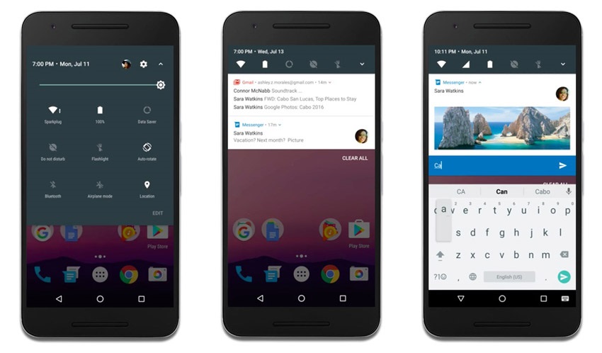 Android 7 Nougat, notifikácie