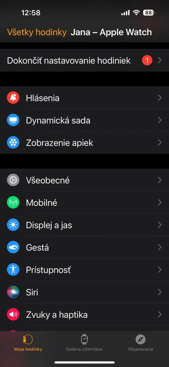 Aplikácia Watch