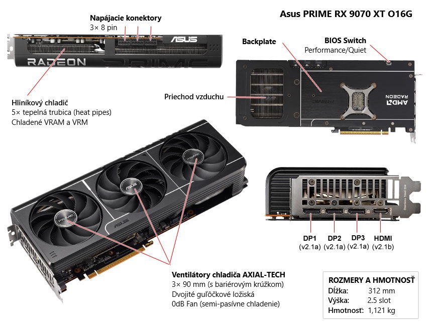 Asus PRIME RX 9070 XT O16G popis