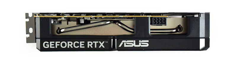 Asus DUAL RTX 5060 O8G; horná strana 