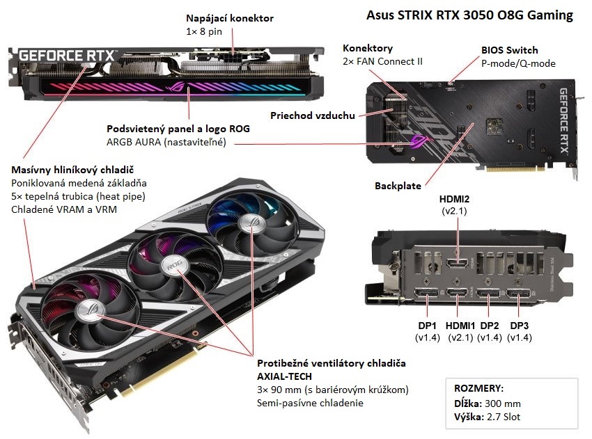 Asus STRIX RTX 3050 O8G Gaming opis