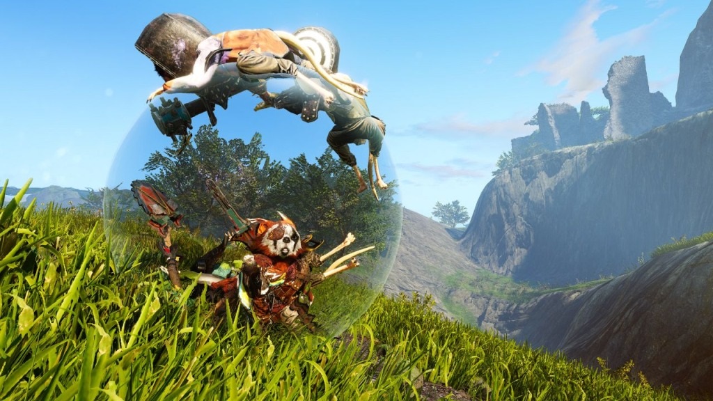 Biomutant; screenshot: guľová zbraň