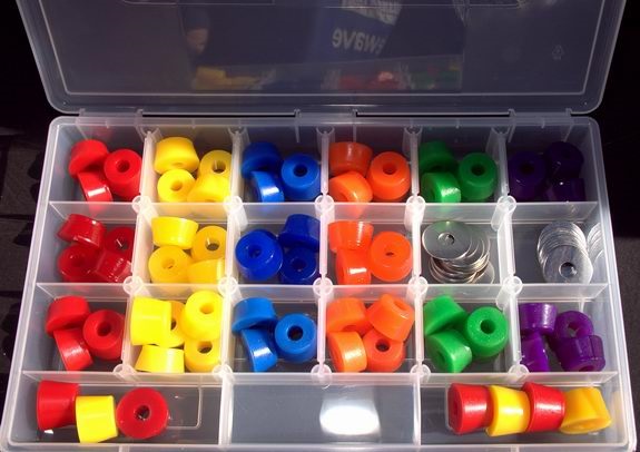 Brushingy na longboard, polyuretan, válce, kužely