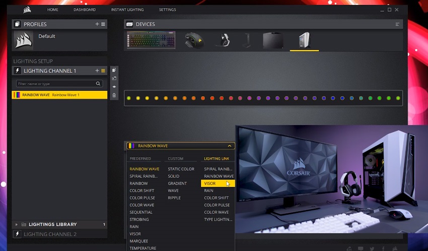 Corsair;iCUE;RGB podsvícení;
