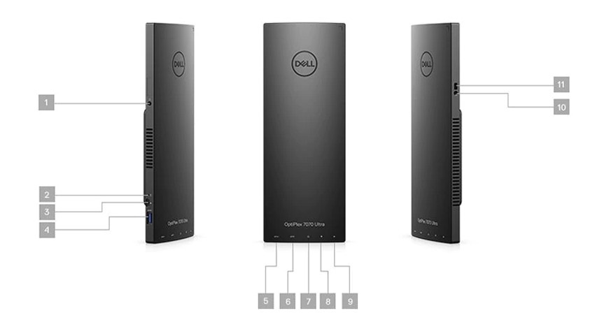 Dell OptiPlex 7070 Ultra; konektory