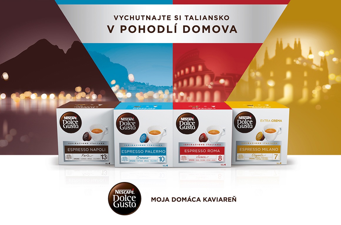 Objavte talianske variácie chutí kávy Dolce Gusto
