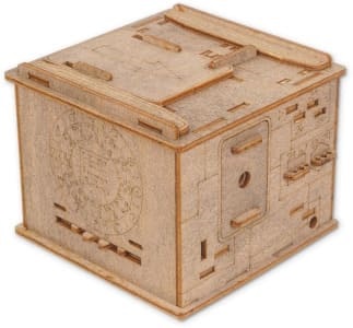 Hlavolam drevený krabička