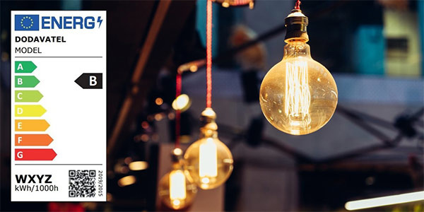 Stojacia lampa čierna, energetické štítky