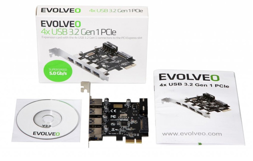 Rozširujúca karta; USB 3.2 Gen 1 porty; EVOLVEO;