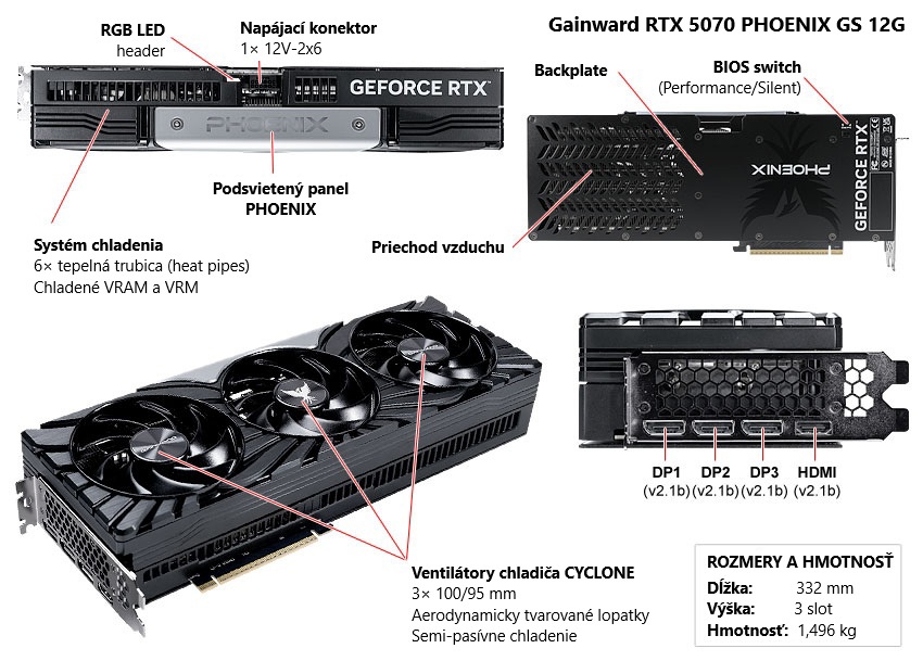 Gainward RTX 5070 PHOENIX GS 12G popis
