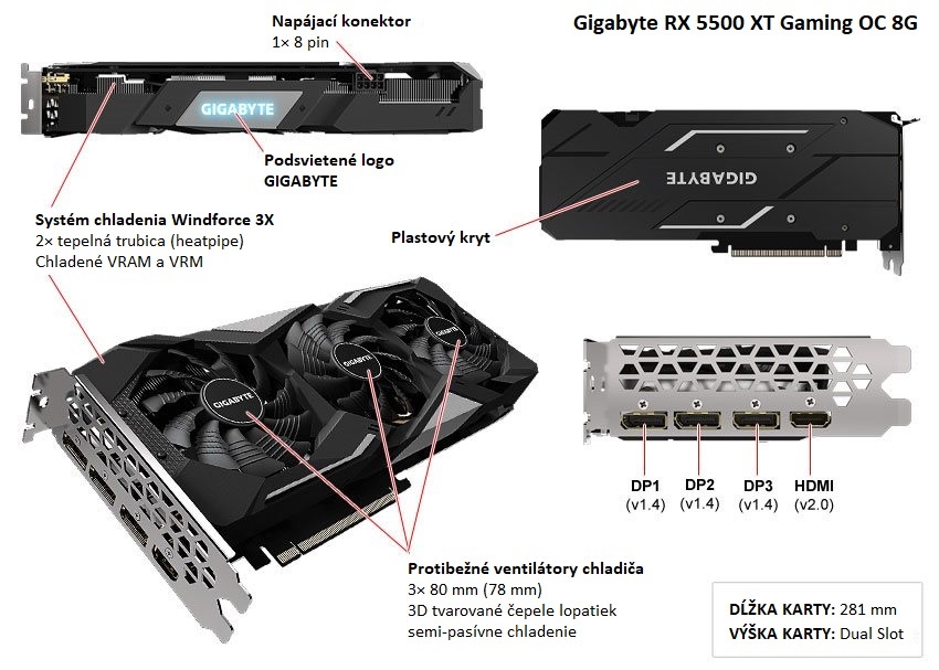 Gigabyte RX 5500 XT Gaming OC 8G popis
