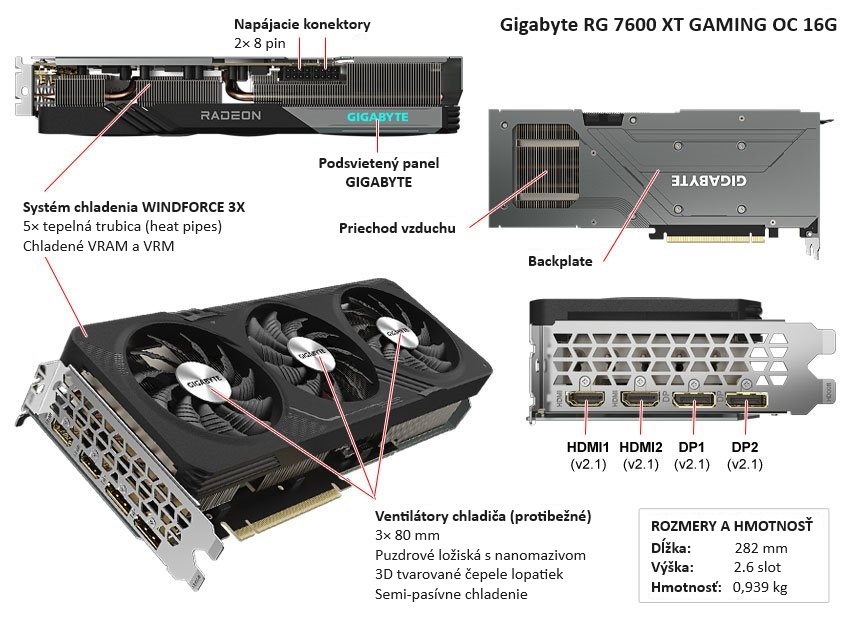 Gigabyte RX 7600 XT GAMING OC 16G popis