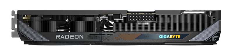 Gigabyte RX 9070 GAMING OC 16G; horná strana 