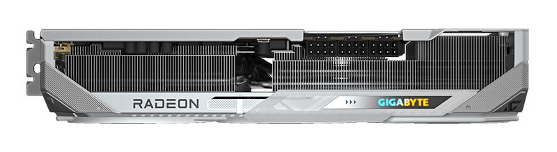 Gigabyte RX 9070 XT GAMING OC ICE 16G; horná strana 