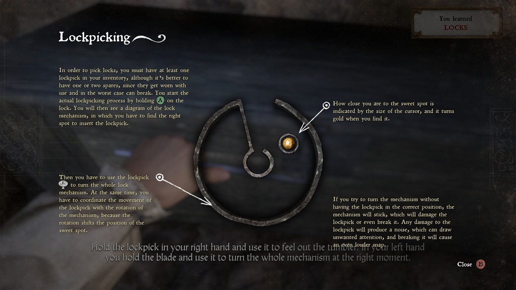 Kingdom Come: Deliverance; Lockpicking