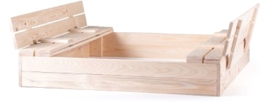 Drevené pieskovisko s lavičkami impregnované 140x140 cm