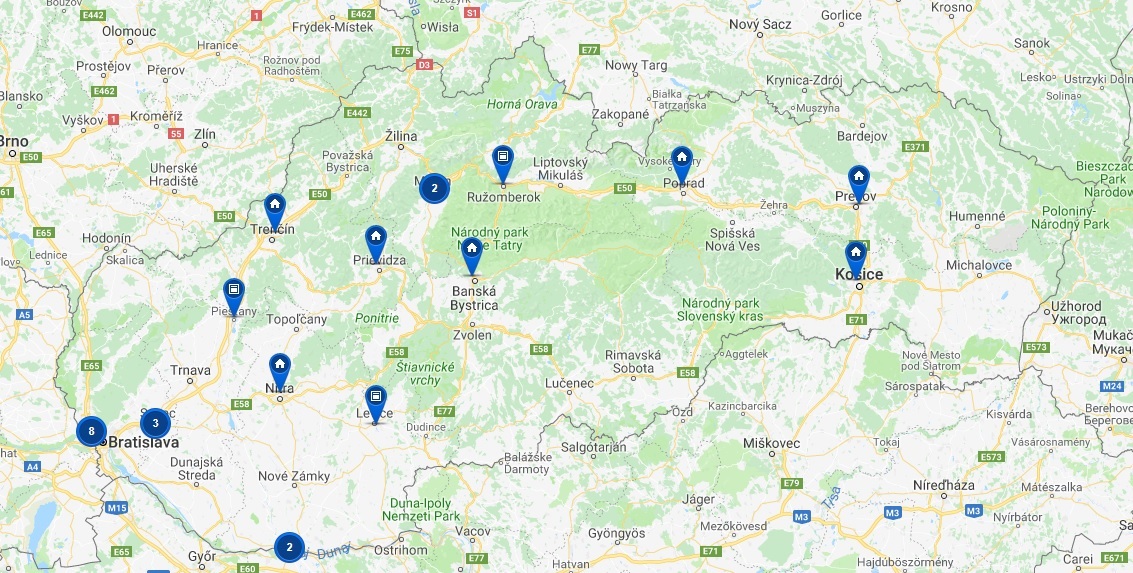 SodaStream, výdajné miesta, mapa