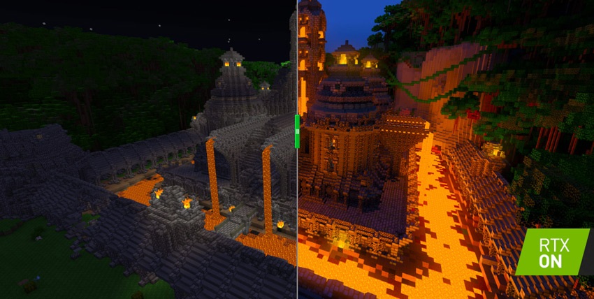 Minecraft, grafika; RTX