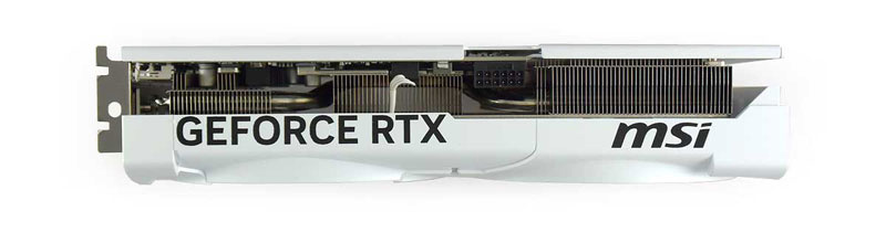 MSI RTX 5070 12G VENTUS 2X OC WHITE; horná strana 