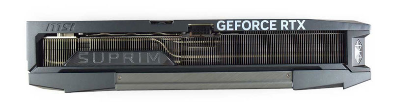 MSI RTX 5090 32G SUPRIM SOC; horná strana 
