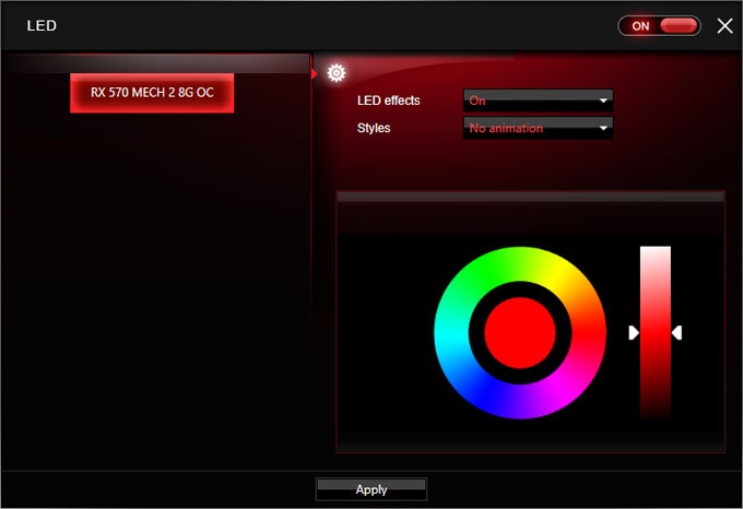 MSI RX 570 Mech 2 8G OC Gaimg APP RGB LED
