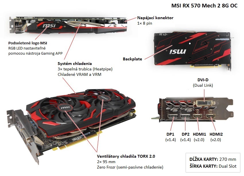 MSI RX 570 Mech 2 8G OC popis