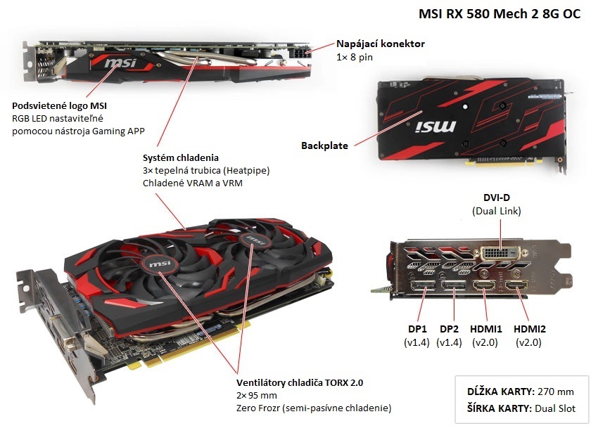 MSI RX 580 Mech 2 8G OC popis