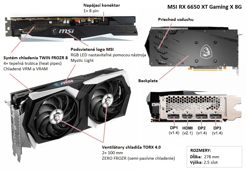 MSI RX 6650 XT GAMING X 8G popis