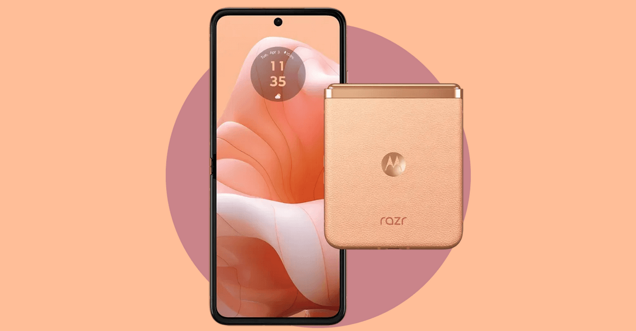 Telefóny Motorola vo farbe Peach Fuzz