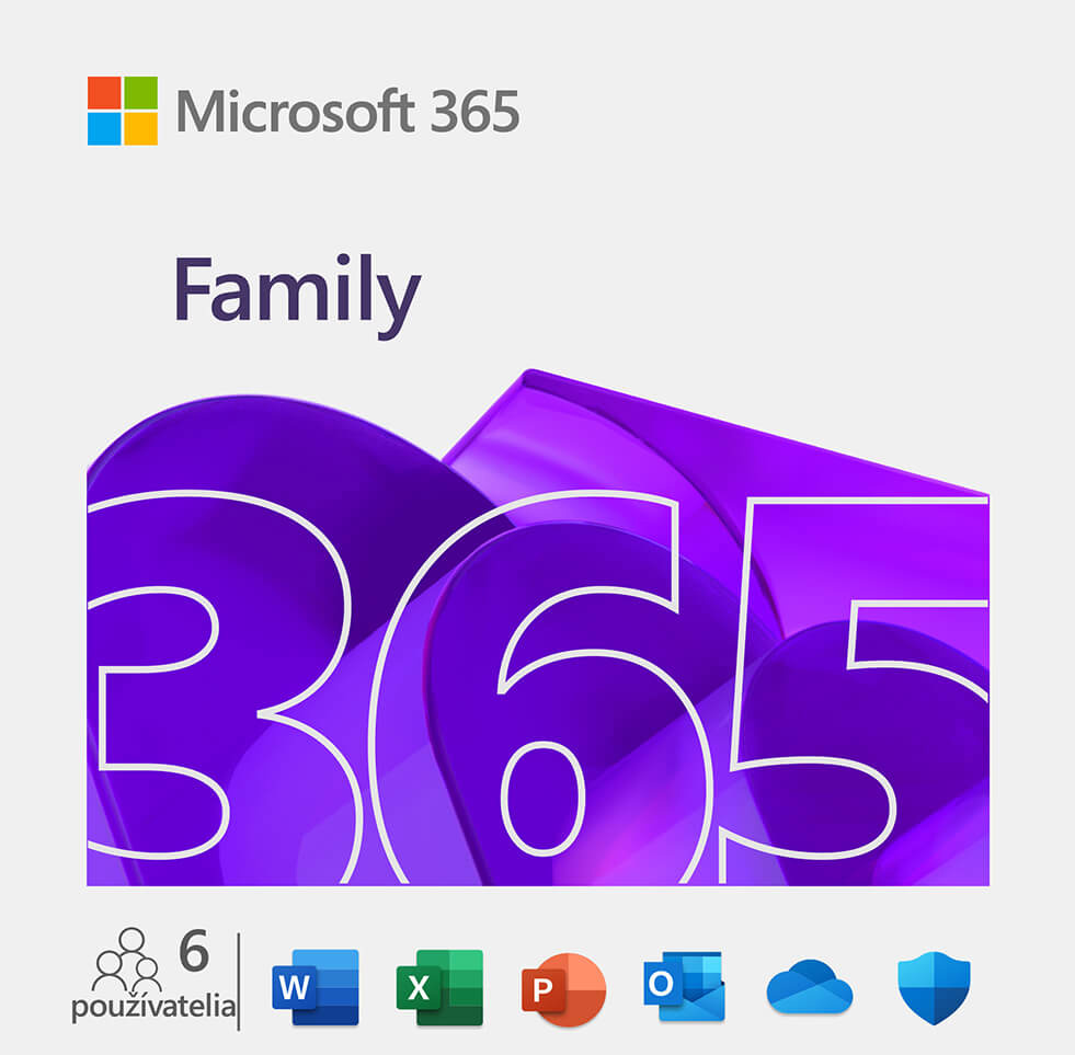 Kancelársky softvér Microsoft 365 pre rodiny SK (BOX)