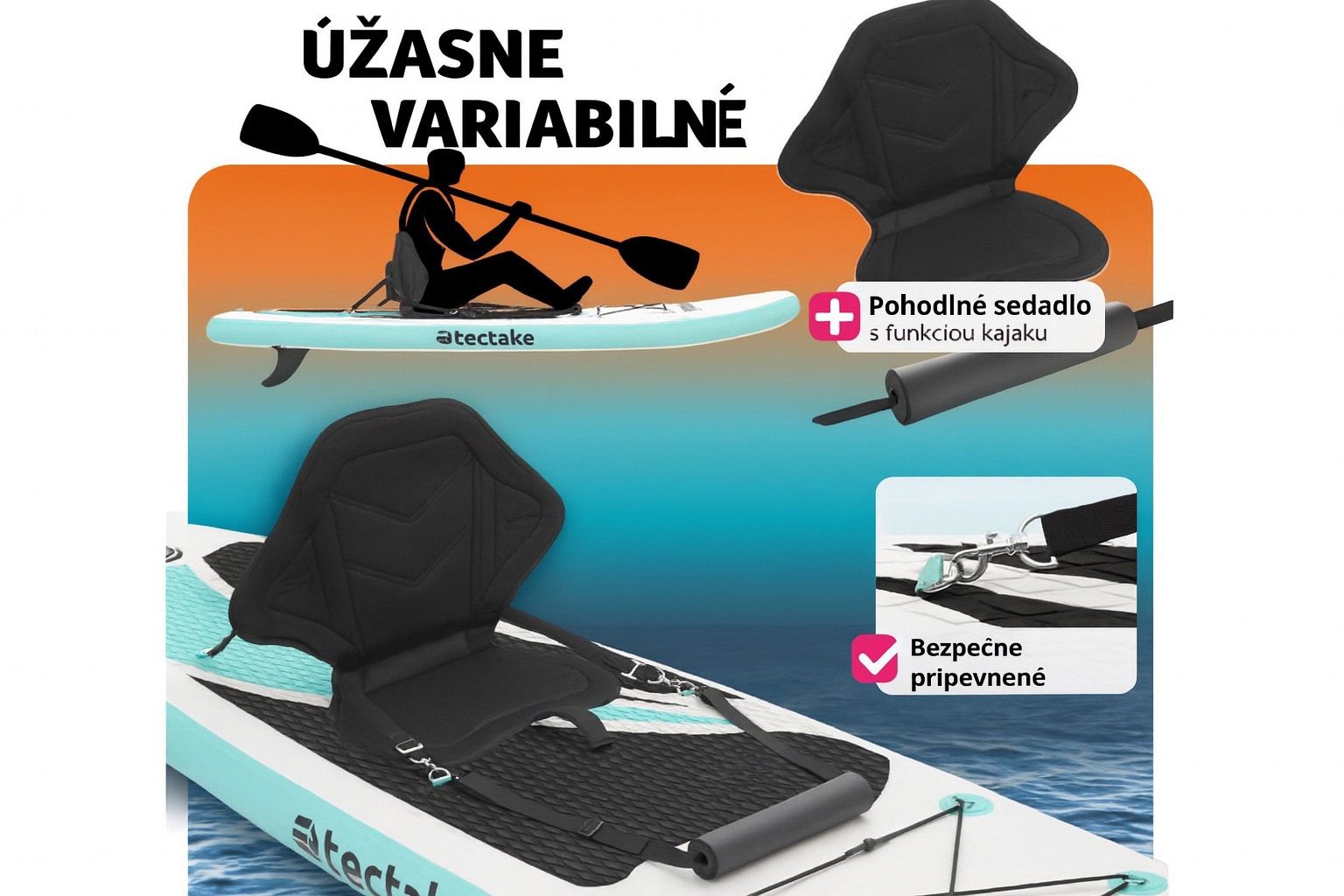 Paddleboard so sedačkou