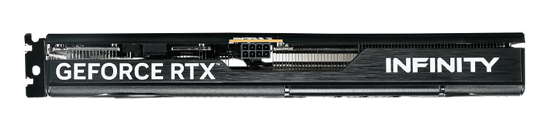 PALiT RTX 5060 Ti Infinity 3 16G; horná strana PALiT RTX 5060 Ti Infinity 3 16G; horná strana