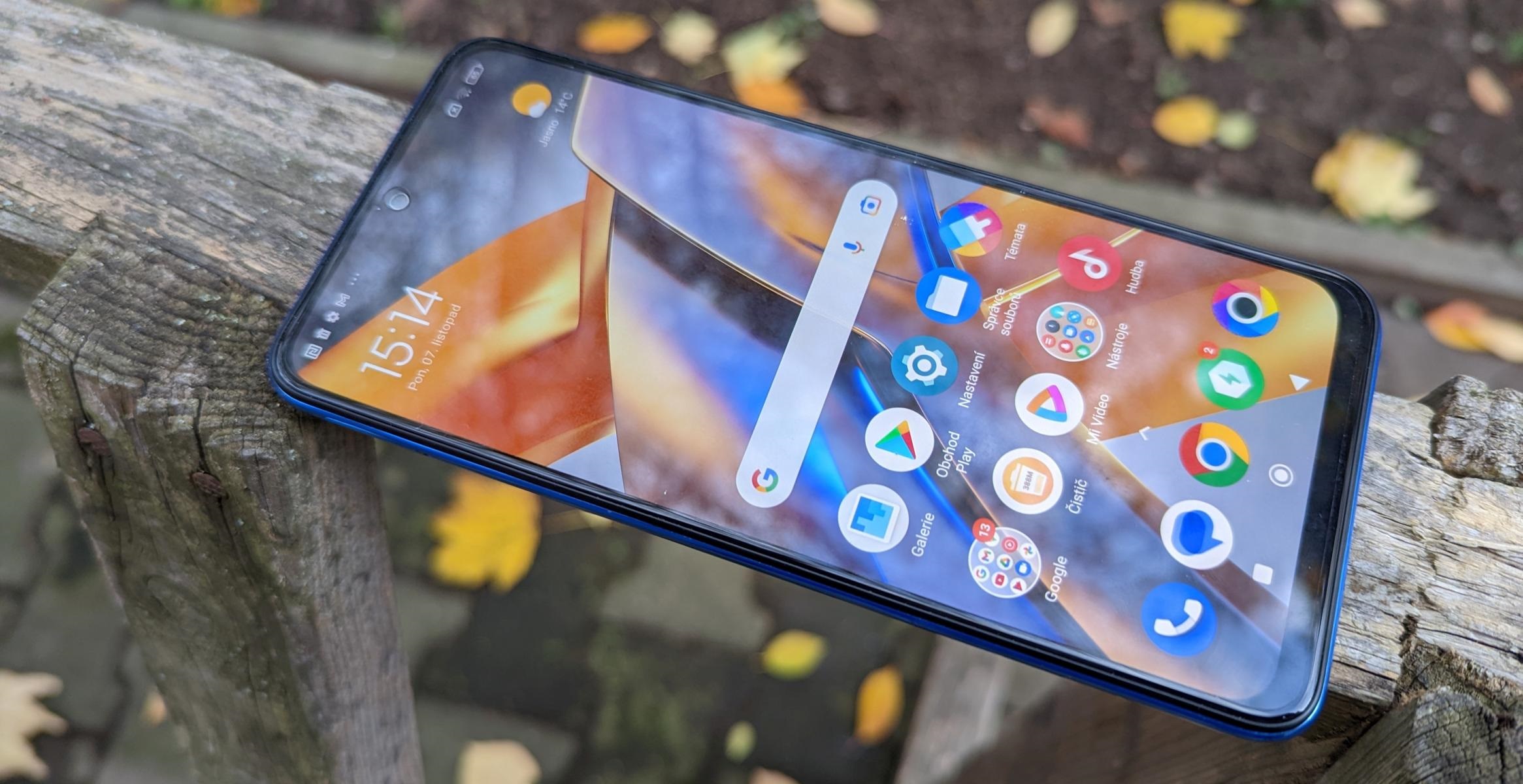Poco M5s, recenzia, dizajn