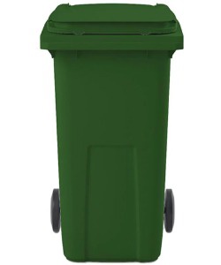 Zelená smetná nádoba na sklo