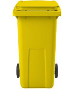Žltá popolnica na plasty