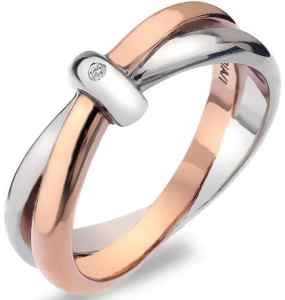 Zásnubný prsteň s diamantom biele zlato a ružové